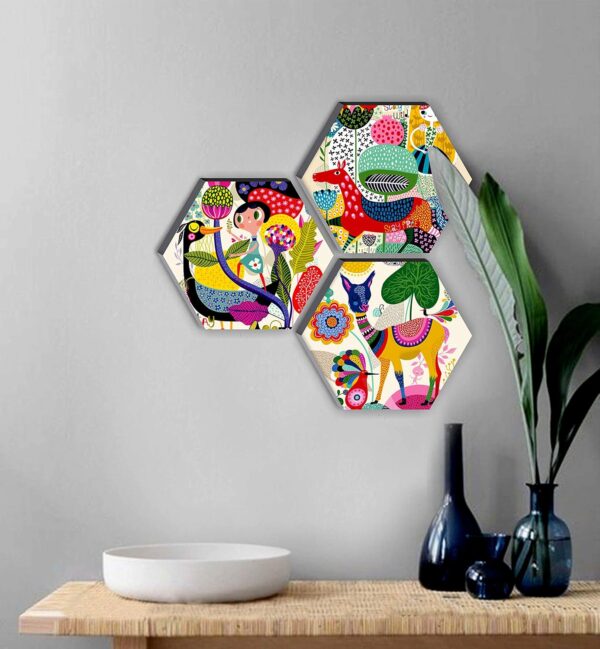 SAF-Wood-Set-Of-3-Hexagon-KidS-Room-Decor-Modern-Art-6Mm-Mdf-Uv-Textured-Home-Decorative-Gift-Item-12-Inch-X-12-Inch-Abstract-Painting-Sanfhx17.jpg SAF Wood Set Of 3 Hexagon Kid'S Room Decor Modern Art 6Mm Mdf Uv Textured Home Decorative Gift Item 12 Inch X 12 Inch Abstract Painting Sanfhx17