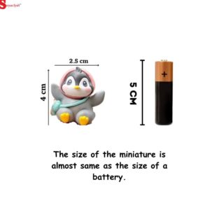 SATYAM KRAFT 1 Set (6 Pcs) Cute Penguin Miniature Figurines Showpiece | Gift for Him/Her, Return Gift, Home Decor, Table, Car Dashboard, Office & Valentine Decoration Items (Multicolor)