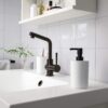 SELTOS®- 3 PC Bathroom Set White, (3 PC Set : Soap Dispenser, Toothbrush Holder, Tray) IKEA Make