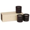 SEVA HOME The Vibes Classic Candle Gift Set of 3 | Sleep, Serenity & Sensual Scents | 30H Each | Natural Soy Wax Black Glass Candles | Luxury Décor & Gifting