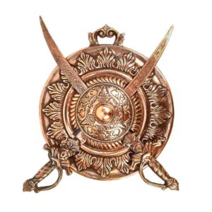 SH-ROYALS Designer Dhal Talwar Wall Hanging | Antique Sword & SH-ROYALS Designer Dhal Talwar Wall Hanging | Antique Sword & Shield Showpiece for Home Decor & Heritage Gifts (18 Inch, Alloy)