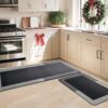 SITTELLA Rubber 2 Kitchen Mats Set, Anti-Skid Kitchen Mats 3.5mm, SITTELLA Rubber 2 Kitchen Mats Set, Anti-Skid Kitchen Mats 3.5mm, Water Absorbent Rug, Carpets, Floor Mat for Home and Kitchen (120x40cm & 40x60cm) in Grey, Rectangular
