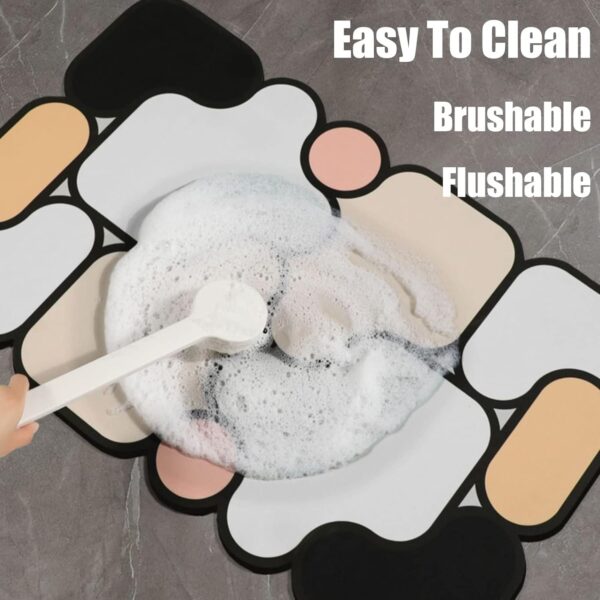 SKVM Memory Foam Water Absorbent Rectangular Shape Mat for Bathroom Kitchen Floor Door Entrance Anti Slip Foot Skid Shower mat (Design 9)