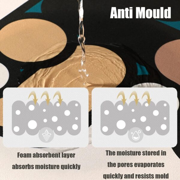 SKVM Memory Foam Water Absorbent Rectangular Shape Mat for Bathroom Kitchen Floor Door Entrance Anti Slip Foot Skid Shower mat (Design 9)