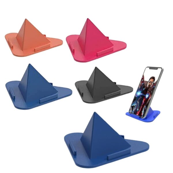 SKYCELL Portable Three-Sided Triangle Desktop Stand Mobile Paradise Universal Phone Pyramid Shape Holder Desktop Stand (Multi Color) (Pack of 5) Mobile Holder