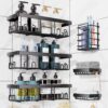 SNAPTRON 6 in 1 Self Adhesive Shelf Organizer/Bathroom Metal Racks and Shelves for Wall/Soap Holder & Tooth Brush Holder/Wall Stand for Bathroom Without Drill/Bathroom Accessories