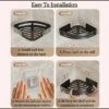 SR 1 PES Plastic Self-Adhesive Wall-Mount Bathroom Corner Shelf Rack Organizer Storage Shelves Holder/Accessories (Black, Pack of 1) (1)