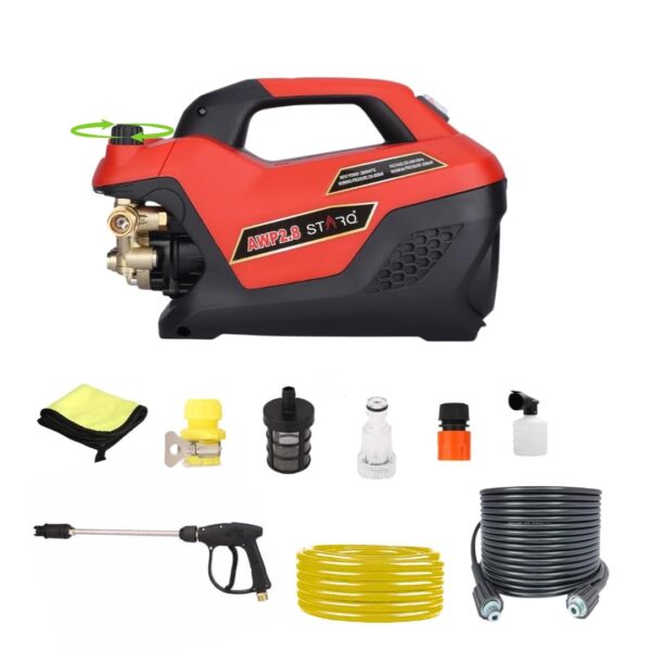 STARQ AWP 2.8 High Pressure Washer 2800W, 350 Bar, 12L/Min Flow, 8M Hose Pipe, Portable Car, Bike & Home Cleaner with Pressure Control Knob