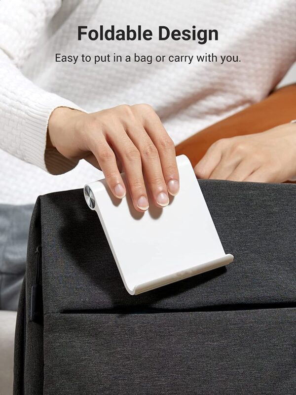 STRIFF Uph1W Multi Angle Tablet/Mobile Stand. Holder for iPhone, Android, Samsung, Oneplus, Xiaomi. Portable,Foldable Stand.Perfect for Bed,Office, Home,Gift and Desktop (White) Tabletop