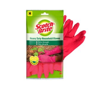Scotch-Brite Heavy Duty gloves for Dishwashing, gardening, kitchen cleaning, plumbing, Scotch-Brite Heavy Duty gloves for Dishwashing, gardening, kitchen cleaning, plumbing, Reusable, hair color application, resistance to chemical and cleaning products, Sweat absorption, 1 Pair