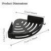 Self-Adhesive Wall-Mount Bathroom Corner Shelf Rack Organizer Storage Shelves Holder/Accessories (Black, Pack of 2), Plastic