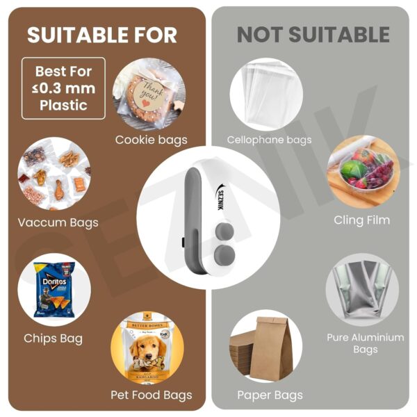 Seznik-Sealing-Machine-for-Food-Packets-Portable-Handheld-Sealing-for-Food-Packets-Snacks-Chips-Fresh-Storage-Mini-Sealing-Machine-1-YEAR-Warranty-White.jpg Seznik Sealing Machine for Food Packets - Portable Handheld Sealing for Food Packets, Snacks, Chips, Fresh Storage - Mini Sealing Machine, 1 YEAR Warranty (White)
