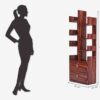 Sheesham Wood Free Standing Book Shelf | Multipurpose Bookshelf Storage Display Rack with 8 Shelf & 2 Drawer with Lock for Ofice | Decorative Corner Shelf Bookcase for Home Decor | Honey