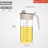 Signoraware Glass Oil dispenser and Pourer Borosilicate Glass, 1000 ml, Clear, Set of 1