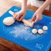 Silicone Baking Mat Roti mat for Kitchen Chapati matAtta Kneading Mat Non Stick Fondant Dough Rolling mat Cake Pad Cooking (50 * 40 cm Blue)