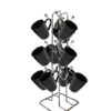 Silver Stainless Steel Tabletop Cubby Shelf Cup Rack - Ideal Silver Stainless Steel Tabletop Cubby Shelf Cup Rack - Ideal for Kitchen, Coffee, and Tea Mug Display, Elegant Dining Table Cup Holder for 12 Cups (Pack of1) (NHSP)