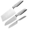 Simois Professional Kitchen Stainless Steel Paring, Chef's and Cleaver Knife Set with Ergonomic Non-Slip Handle, Ultra Sharp Knife Set for Home, Kitchen & Restaurant (Pack of 3)