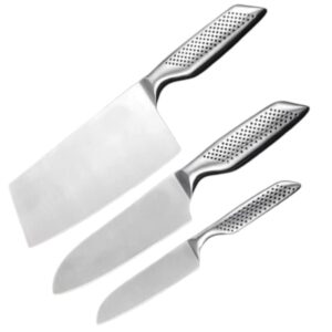Simois Professional Kitchen Stainless Steel Paring, Chef's and Cleaver Knife Set with Ergonomic Non-Slip Handle, Ultra Sharp Knife Set for Home, Kitchen & Restaurant (Pack of 3)