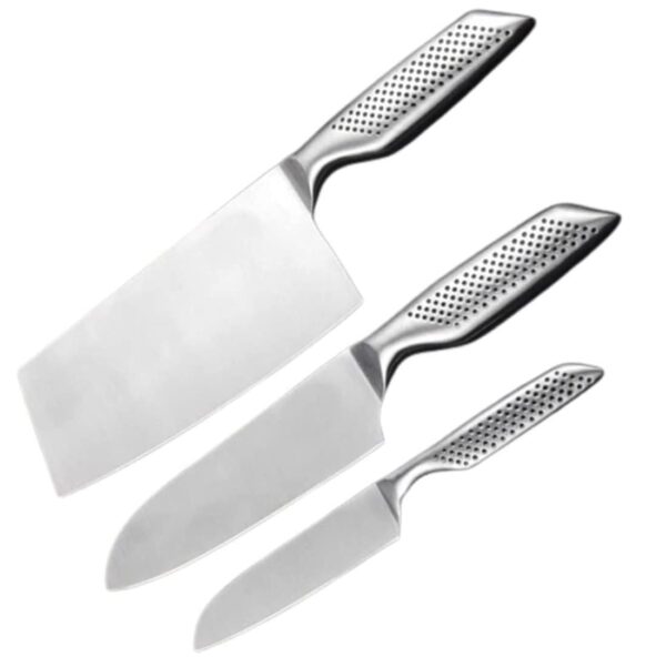 Simois Professional Kitchen Stainless Steel Paring, Chef's and Cleaver Knife Set with Ergonomic Non-Slip Handle, Ultra Sharp Knife Set for Home, Kitchen & Restaurant (Pack of 3)