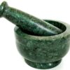 Simran Handicrafts B E Craft, Marble Mortar and Pestle Set, kharad, Masher Spice Mixer/Okhli and musle/Kharal for Kitchen 4 inches, Green Colour