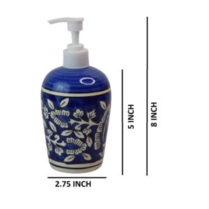 Skywalk Hand Painted Ceramic Bathroom Set of 3 PCs - Liquid Soap Dispenser, Soap Dish and Brush Holder for Bathroom Décor and Home Gift Set