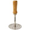 Slynuss ® | Potato Masher Stainless Steel | Pav Bhaji Smasher for Kitchen with Wooden Handle | Potato Smasher | Kitchen utilities | Pack of 1| (Round-Size-3), 8.5 CM