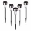 Solar Garden Lights Outdoor Waterproof LED Pathway Lights for Lawn, Yard, Patio & Driveway Stainless Steel Solar Landscape Lighting for Home & Garden Decoration (COOL WHITE, PACK OF 5)