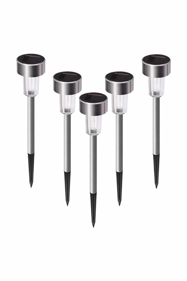 Solar Garden Lights Outdoor Waterproof LED Pathway Lights for Lawn, Yard, Patio & Driveway Stainless Steel Solar Landscape Lighting for Home & Garden Decoration (COOL WHITE, PACK OF 5)