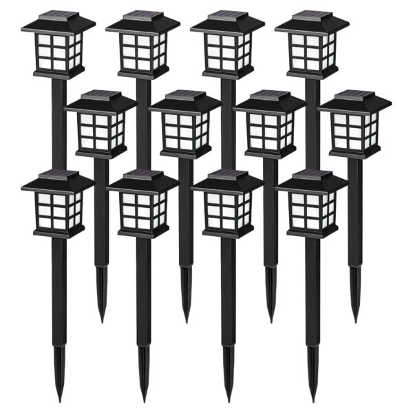 Solar Garden Lights,12 Pack Solar Path Lights, Solar Walkway Lights Outdoor, Solar Pathway Lights Outdoor Waterproof for Garden, Patio, Yard, Landscape, Pathway and Driveway
