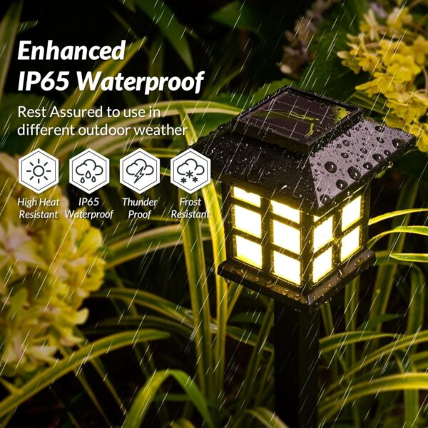Solar Garden Lights,12 Pack Solar Path Lights, Solar Walkway Lights Outdoor, Solar Pathway Lights Outdoor Waterproof for Garden, Patio, Yard, Landscape, Pathway and Driveway