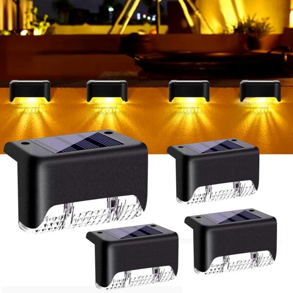 Solar Light Outdoor Garden Home Waterproof Stair Deck Pool Patio Fence Gate Yard Floor Step Railing Window Balcony Sunlight Pathway (8, Standard)