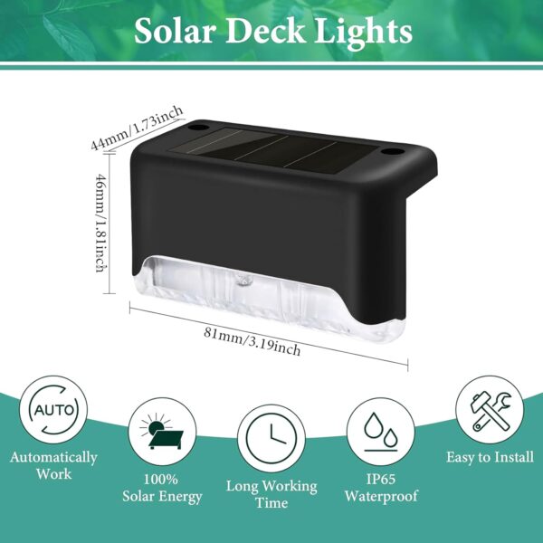 Solar Light Outdoor Garden Home Waterproof Stair Deck Pool Patio Fence Gate Yard Floor Step Railing Window Balcony Sunlight Pathway (8, Standard)