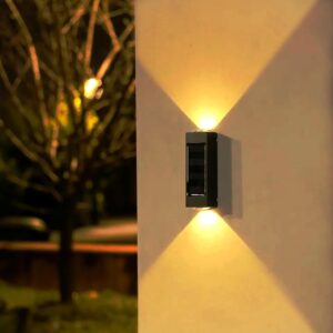 Solar Light Outdoor Wall | Up Down Wall Light | Solar Light Outdoor Wall | Up Down Wall Light | Solar Powered Light Waterproof | Garden Yard Landscape Lights | Lighting Wall Sconce Lamp | Solar Fence | Exterior Porch- Pack-1
