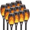 Solar Lights Outdoor, 12Pack Solar Torch Light with Flickering Flame for Garden Decor, Waterproof Outdoor Lighting Landscape, LED Flame Torches for Outside Patio Pathway Yard Decorations