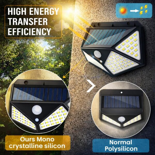 Solar Motion Sensor Sun-Powered LED Wall Light | 1W Wireless Waterproof LED Outdoor Lamp with 120 Degrees Angle Lighting | Wall-Mounted Security Light for Garden, Garage, Pathway,Yard (Pack of 1)