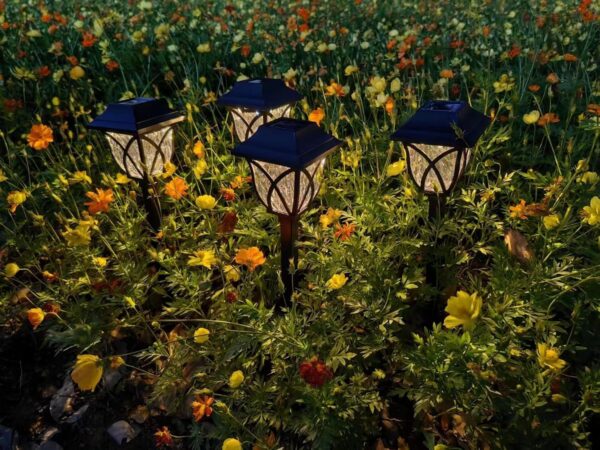 Solar Pathway Lights – Waterproof Outdoor Garden Lights for Yard, Lawn, Patio – Auto On/Off LED Landscape Lighting, Decorative Solar Walkway Lights (Pack of 2)