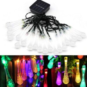 Solar String Lights 30 LED Decorative Lighting Crystal Water Drop for Garden, Home, Patio, Lawn, Holiday, Indoor, Outdoor, Waterproof(20FT,Multi Color-Pack of 1)