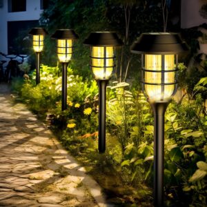Solpex 8 Pack LED Solar Lights Outdoor, Warm White Solar Landscape Lights, Waterproof Outdoor Solar Lights Walkway For Patio, Lawn, Yard And Landscape