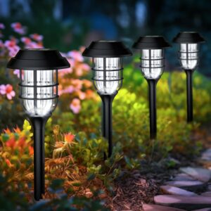 Solpex Abs Solar Lights for Outside, Solar Outdoor Pathway Garden Lights Waterproof, Solar Powered Landscape Lighting for Yard, Garden, Pathway, Patio, Porch, Walkway, Driveway, 12 Pack(Cold White)