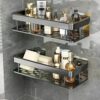 SquareUp Aluminium Pack of 2 Self Adhesive Bathroom Shelf for SquareUp Aluminium Pack of 2 Self Adhesive Bathroom Shelf for Wall Shelf Organizer Wall Mounted Bathroom Shelves Rack Holder Stand for Bathroom Accessories Organiser Without Drill (Pack of 2)