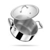 Stahl Artisan Triply 3.8 L, 22 cm Stainless Steel Sauce Stahl Artisan Triply 3.8 L, 22 cm Stainless Steel Sauce Pot | Casserole with Lid, Induction & Gas Stove Compatible, Briyani Pot/Handi (Serves 5-7 People)