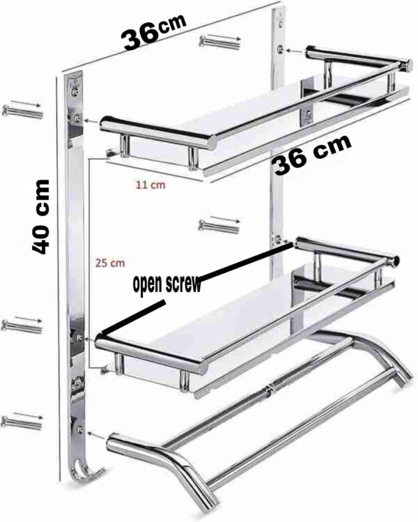 Stainless-Steel-3-in-1-Double-Layer-Multipurpose-Wall-Mount-Rack-Shelf-Chrome-Finish-Bathroom-and-Kitchen-Accessories-Organizer-Durable-Rustproof-Storage-Shelf-Silver-Set-of-1.jpg Stainless Steel 3 in 1 Double Layer Multipurpose Wall Mount Rack Shelf | Chrome Finish Bathroom and Kitchen Accessories Organizer | Durable Rustproof Storage Shelf | Silver | Set of 1