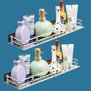 Stainless Steel Bathroom Shelf for Wall, Wash Room and Bathroom Organiser, Bathroom Racks and Shelves, Kitchen Shelf, Bathroom Accessories (15X5 Inches) Pack-2
