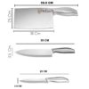 Stainless Steel Professional Premium Japanese Kitchen Knife Set | Meat Knife | Chef Knife with Non-Slip Handle Razor Sharp Manual Sharpening for Home Kitchen and Restaurant (Silver, 3 Piece)