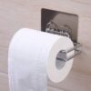 Stainless Steel Self Adhesive Toilet Paper Holder No Drill Tissue Roll Holder Bathroom Tissue Paper Stand Kitchen Towel Holder Napkin Holder Wall Mounted Bathroom Accessories Organiser