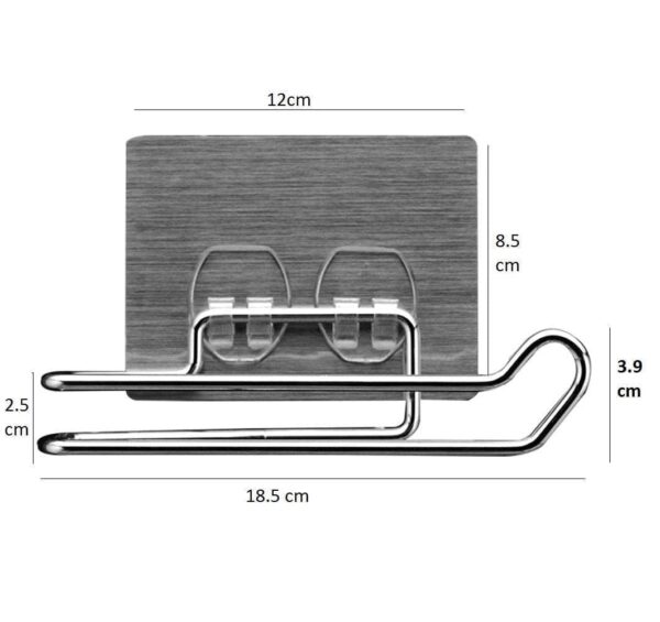 Stainless Steel Self Adhesive Toilet Paper Holder No Drill Tissue Roll Holder Bathroom Tissue Paper Stand Kitchen Towel Holder Napkin Holder Wall Mounted Bathroom Accessories Organiser