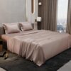 Stoa Paris Double Bedsheet with 2 Pillow Covers, 300 TC UltraSatin Premium Bedding Set, Aesthetic Home Decor, Gift for Couples,Wedding, Anniversary,Date Night - Champagne