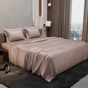 Stoa Paris Double Bedsheet with 2 Pillow Covers, 300 TC UltraSatin Premium Bedding Set, Aesthetic Home Decor, Gift for Couples,Wedding, Anniversary,Date Night - Champagne
