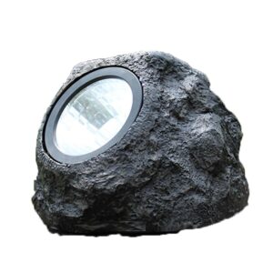 Stone Garden Solar Light Outdoor Rock Lamp with Solar Panel -LED Stone Garden Spotlight with Smart On, Waterproof IP65 for Lighting in Garden, Patio, Paths, Terrace.
