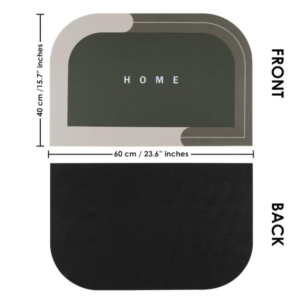 Story@Home 2 Pc Oval Rubber Bath Mat 4 Mm, Anti-Skid Water Soaking Bathroom Rug Door, Floor Mat, Soft Quick Dry Water Absorbent Mat For Home Office 40 X 60 Cm (Grey)